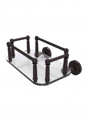 Dottingham Collection Wall Mounted Glass Tray Towel Holder Brown 10.2x8x4.8inch