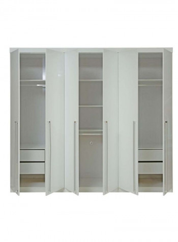 Iowa 6-Door Wardrobe White