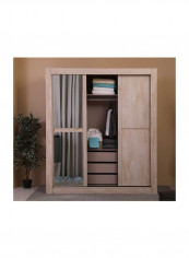 Boomerang (N) Wardrobe With Mirror Maple 184x209x56centimeter