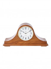 Wooden Mantel Clock Brown/White 8.5x17.75x4.75inch