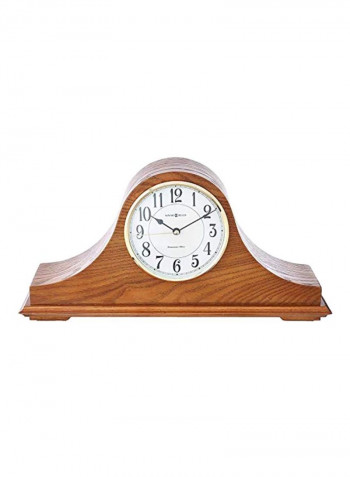 Wooden Mantel Clock Brown/White 8.5x17.75x4.75inch
