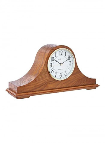 Wooden Mantel Clock Brown/White 8.5x17.75x4.75inch
