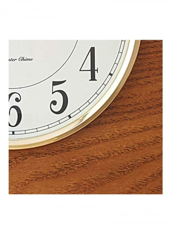 Wooden Mantel Clock Brown/White 8.5x17.75x4.75inch