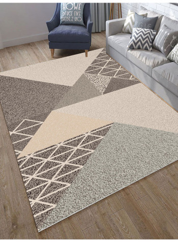 Print Simple Anti-Skidding Living Room Carpet Pink/Grey/Brown 200x300centimeter