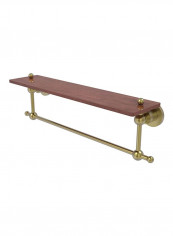Astor Place Collection Integrated Towel Bar Wood Shelf Brown/Gold 22inch