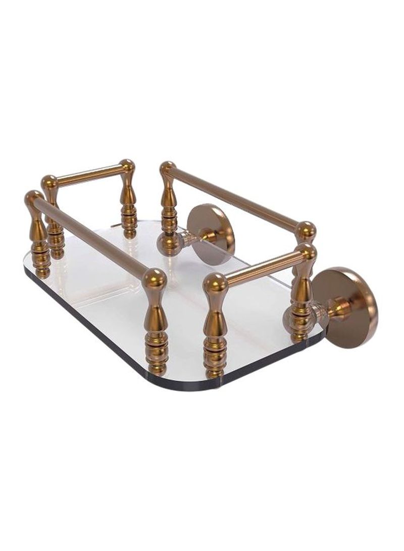 Prestige Skyline Collection Wall Mounted Towel Tray Gold/Clear 10.2x8x4.8inch