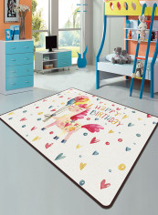 Adorable Horse Print Soft Carpet White 190x190centimeter