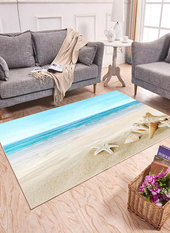 Beach Print Living Room Carpet Multicolour 200x300centimeter