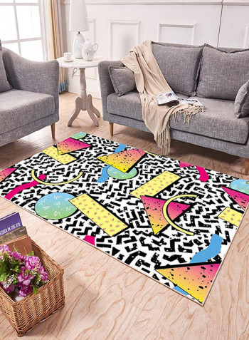 Cheese Print Anti-Skidding Living Room Carpet Multicolour 200x300centimeter