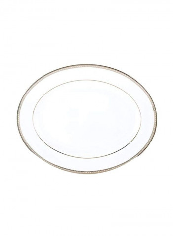Oval Shaped Platter White 16inch