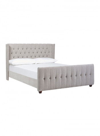 David Tufted Wingback Bed Without Mattress Grey Queen