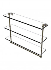 Integrated Towel Bar Glass Shelf Clear/Gold 22inch