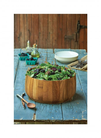 Large Tulip Salad Bowl Brown 14.2x14.2x7inch