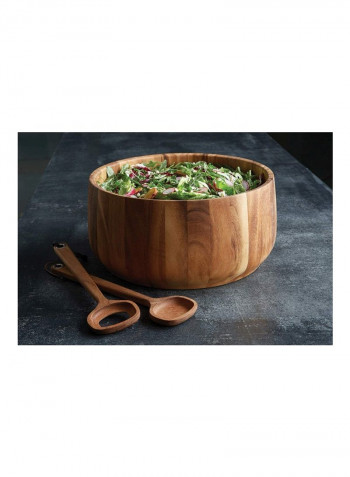 Large Tulip Salad Bowl Brown 14.2x14.2x7inch