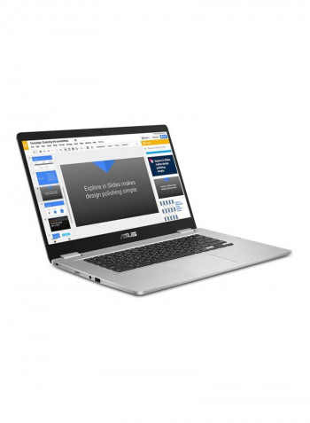 Chromebook C523NA-DH02 Laptop With 15.6-Inch Display, Celeron Processor/4GB RAM/32GB eMMC Flash Drive/Intel HD Graphics 500 Silver/Grey
