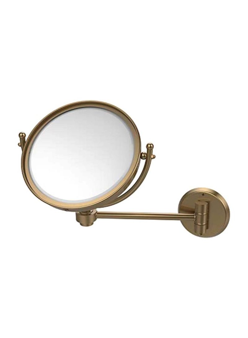 Wall Mounted 2X Magnification Make-Up Mirror Gold/Clear 8inch
