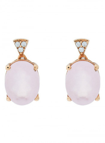 18 Karat Gold Sapphire Studs Light