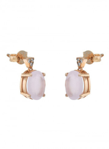 18 Karat Gold Sapphire Studs Light