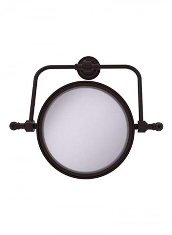 Retro Dot Collection Wall Mounted Magnification Mirror Black/Clear 8inch