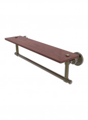 Washington Square Collection Towel Bar Wood Shelf Brown/Gold 22inch