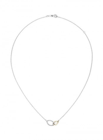 18 Karat White Gold Two-Tone Diamond Link Necklace