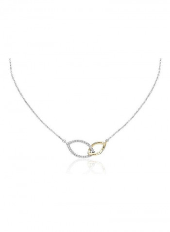 18 Karat White Gold Two-Tone Diamond Link Necklace