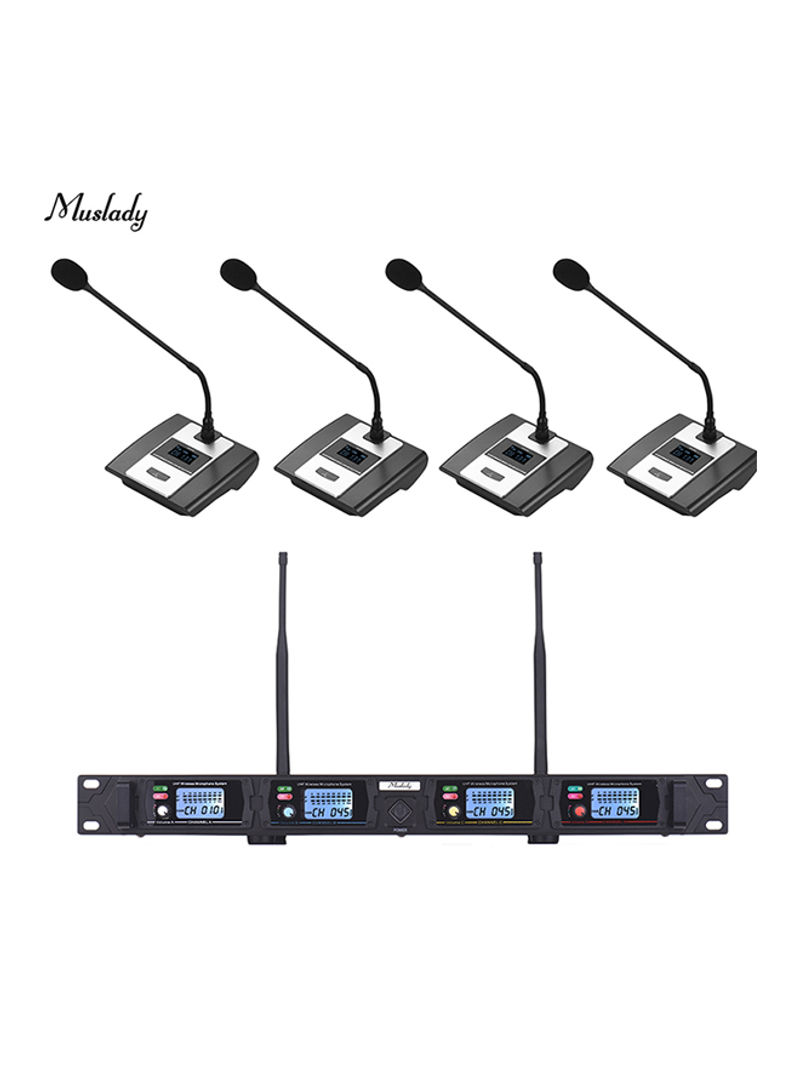 Professional 4-Channel UHF Wireless Microphone System