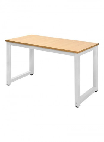 Simple Wooden Office Desk Beige/White