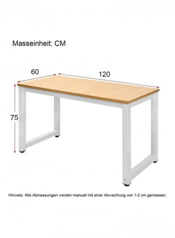 Simple Wooden Office Desk Beige/White