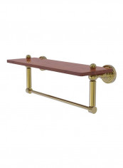 Dottingham Collection Wooden Towel Bar With Shelf Brown/Gold 16inch