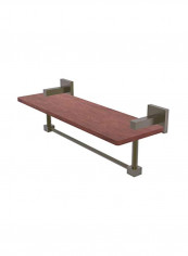 Towel Bar With Wooden Shelf Brown/Grey 16inch