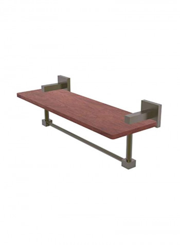 Towel Bar With Wooden Shelf Brown/Grey 16inch