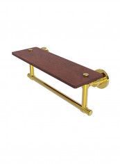 Washington Square Collection Wood Shelf Towel Holder Brown/Gold 16inch