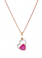 18 Karat Gold 0.07 Carat Diamond Pendant Necklace