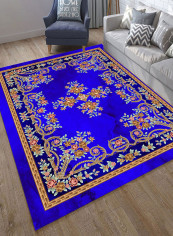 Floral Print Anti-skidding Home Linens Blue/Browm 200x300centimeter