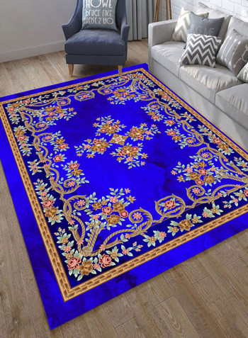 Floral Print Anti-skidding Home Linens Blue/Browm 200x300centimeter