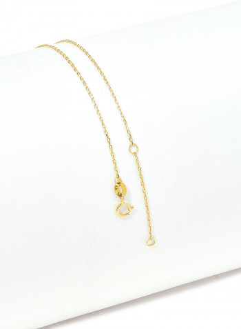 18 Karat Gold Green Onyx Single Stone Necklace
