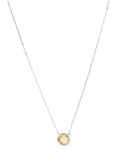 18 Karat White Gold Citrine Single Stone Necklace
