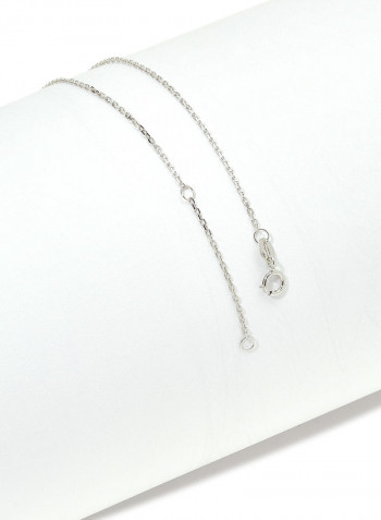 18 Karat White Gold Citrine Single Stone Necklace