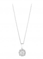 18K White Gold Chain Link Pendant Necklace