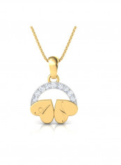 18 Karat Gold Initial In Heart Pendant Necklace