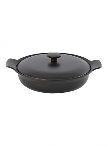Cast Iron Pan With Lid Black 38.6x33.5x11.6cm