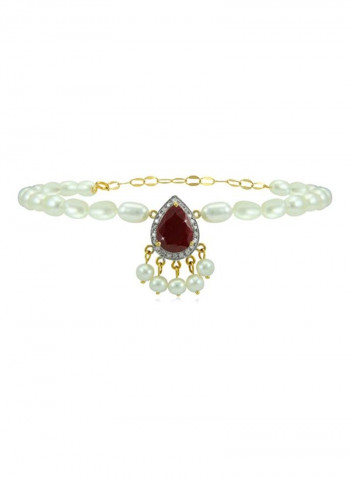 18 Karat Gold 0.12 Ct Ruby Bracelet