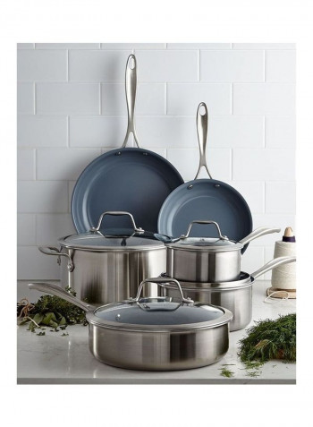10-piece Tri-Ply Ceramic Cookware Set Stainless 10.3kg