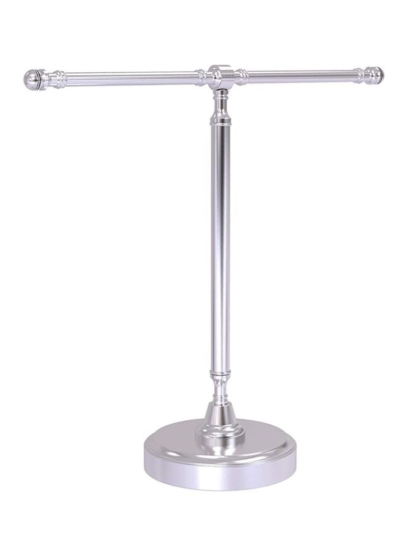 Vanity Top 2-Arm Guest Towel Holder Satin Chrome 13x6.25x15inch