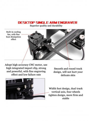 Desktop Single Arm Engraver Kit with Accessories Black