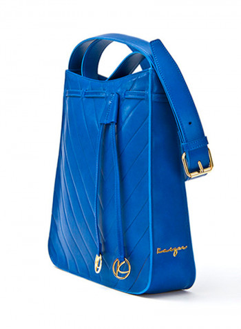 Viva Genuine Leather Hobo Bag Blue