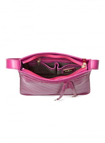 Viva Leather Hobo Bag  For Women وردي