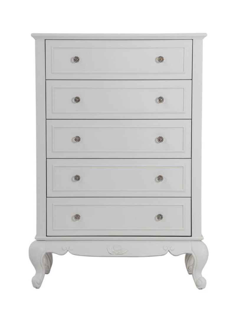 New Louis 4-Drawer Cabinet White 90x47x134centimeter
