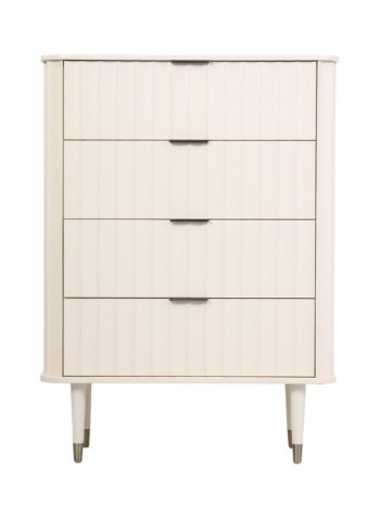 Clara Wooden Nightstand White 92x125x43cm